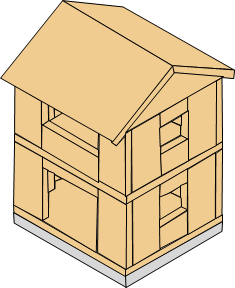 枠組壁工法の骨組ができるまで5 小屋組